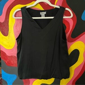 Silk black sleeveless blouse